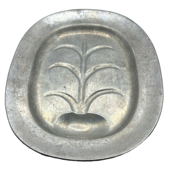 VTG Wilton Armetale Pewter Modern Mid Century Footed Platter Tray Pineapple 14" - Picture 3 of 9